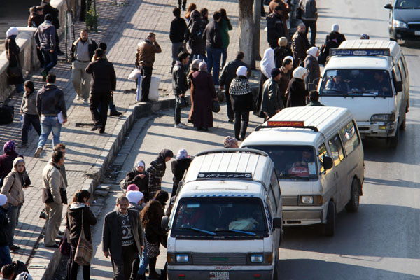 نسبة السرافيس المتوفرة في ريف دمشق 62% من الحاجة الفعلية