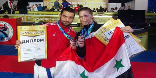 فضيتان وبرونزية لسورية في بطولة الصداقة الدولية للكاراتيه في روسيا