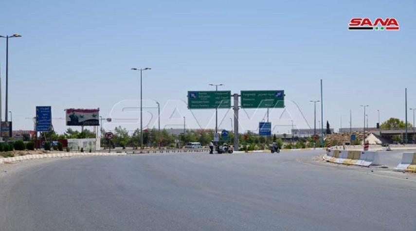 استمرار تأهيل طريق مدينة المعارض ومطار دمشق الدولي