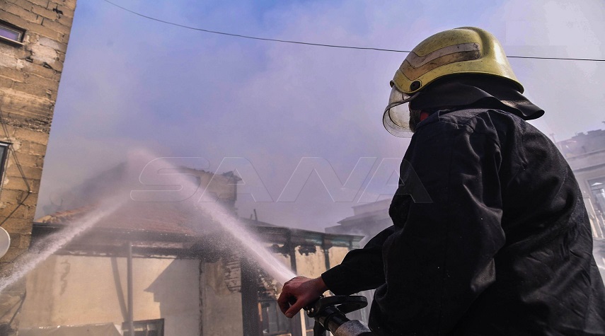 دمشق.. إخماد حريق بمدرسة في منطقة عرنوس 