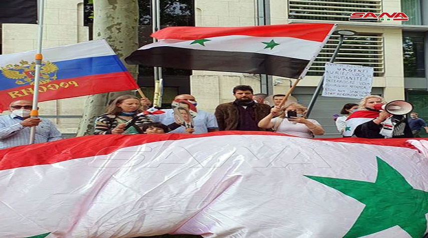 سوريون ينظمون وقفة احتجاجية في بروكسل ضد قانون قيصر