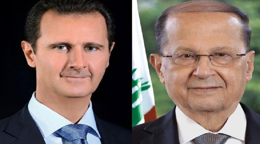 الرئيس الأسد لعون: نقف إلى جانب لبنان الشقيق ونتضامن مع شعبه المقاوم