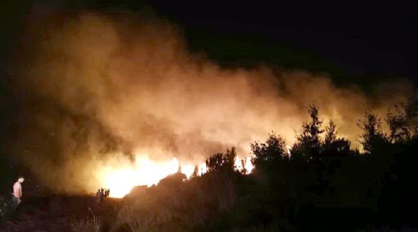 إطفاء حمص يخمدون حريقاً بأحراج بلدة بعيون 