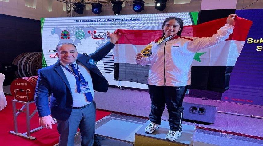 السورية شيماء سكر تحطم الرقم الآسيوي في بطولة آسيا للقوة البدنية