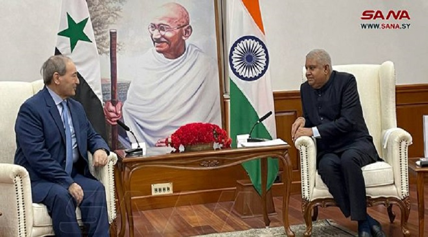 المقداد يبحث مع نائب رئيس الهند أخر مستجدات المنطقة