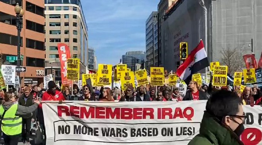 مظاهرة حاشدة في واشنطن للمطالبة بإنهاء الحصار والعقوبات المفروضة على سورية