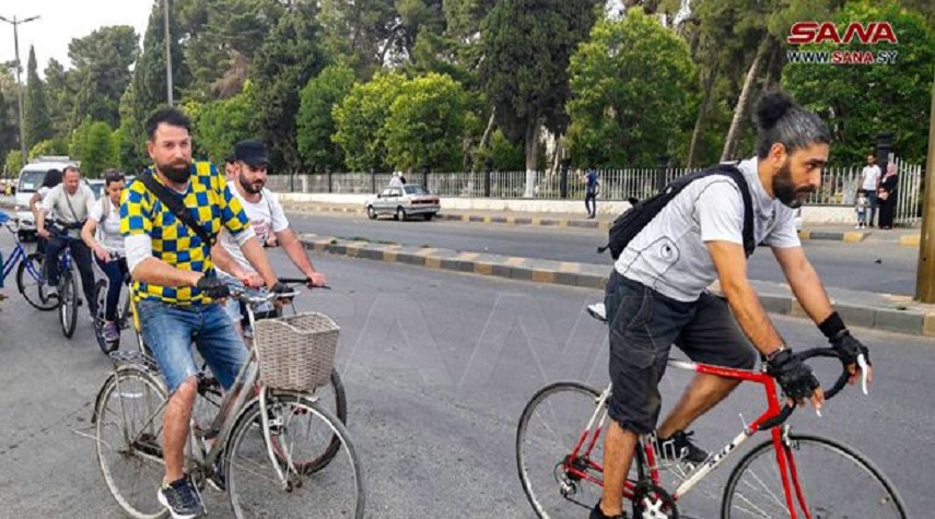 مسير دراجات ضمن فعاليات معرض الزهور الأول بحمص