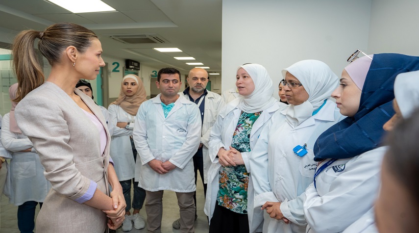 السيدة الأولى أسماء الأسد تزور مركز التشخيص والعلاج الإشعاعي المطوَّر في مشفى البيروني