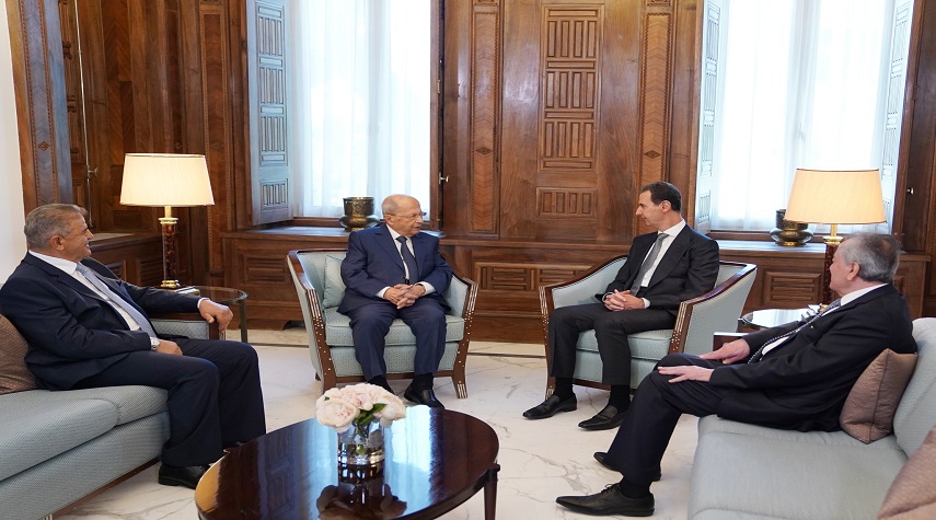 الرئيس الأسد يستقبل الرئيس اللبناني السابق العماد ميشال عون
