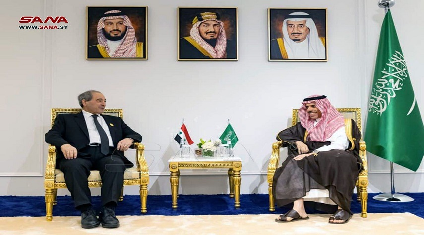 المقداد يبحث مع ابن فرحان العلاقات الثنائية بين سورية والسعودية 