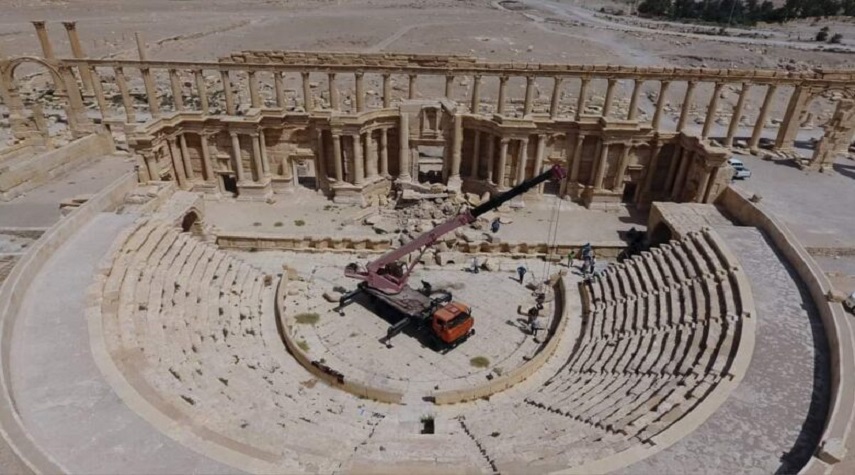 انطلاق المرحلة الثانية من مشروع ترميم واجهة مسرح تدمر الأثري