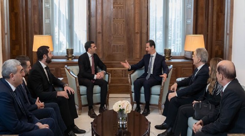الرئيس الأسد يستقبل أرشاكيان ويؤكد عمق العلاقات السورية الأرمينية وضرورة تعزيزها