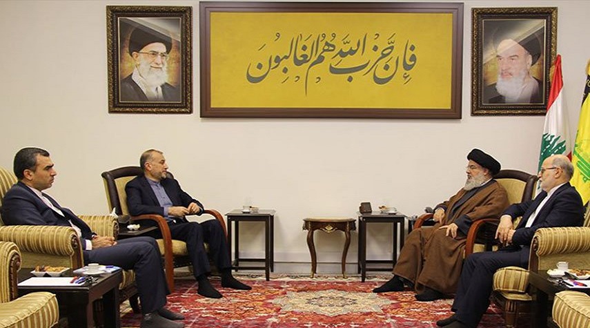 السيد حسن نصر الله يستقبل وزير الخارجية الإيراني