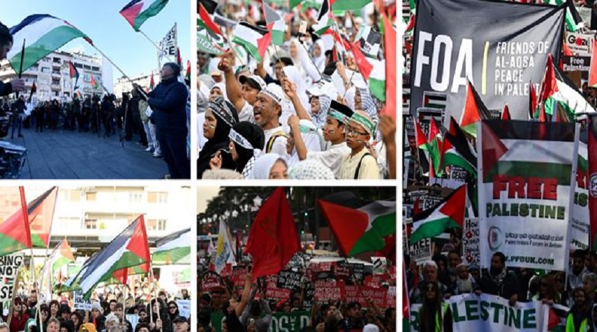 مظاهرات في عواصم عدة تنديداً بالعدوان الإسرائيلي على قطاع غزة