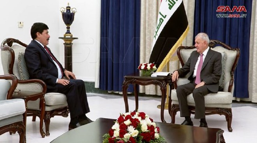 جدعان يبحث مع الرئيس العراقي توطيد التعاون بين البلدين