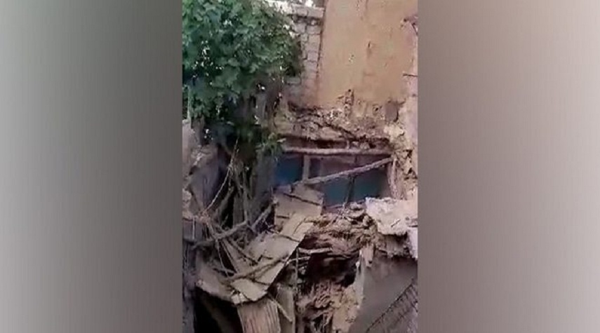 انهيار غرفة بمنزل عربي قديم في ساروجة بدمشق