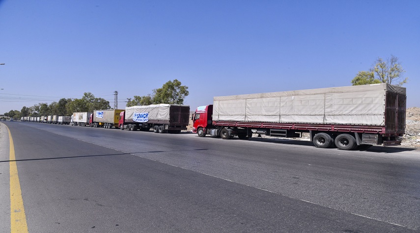 الهلال الأحمر يرسل قافلة مساعدات إنسانية إلى محافظة درعا