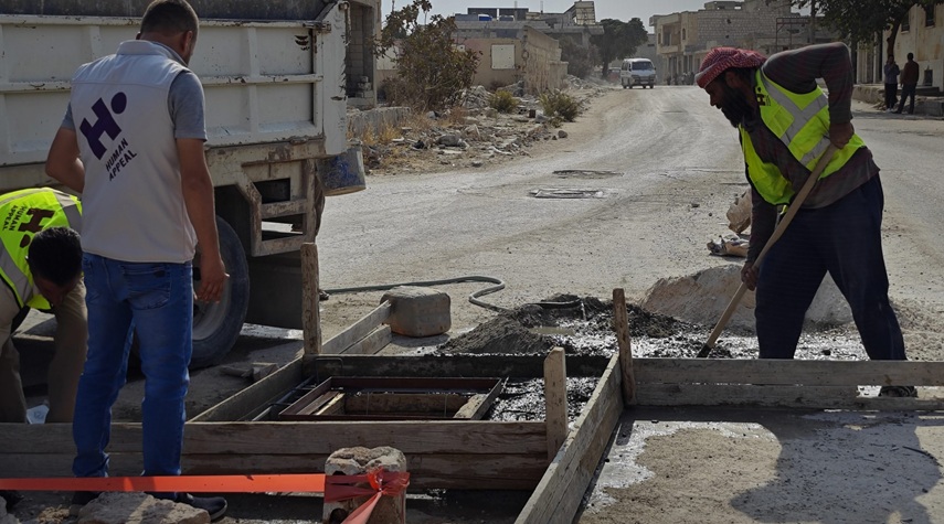 البدء بأعمال تأهيل البنى التحتية المتضررة في كفرنبل بريف إدلب