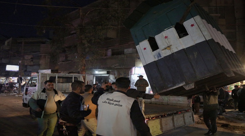 إزالة المخالفات والبسطات العشوائية من شوارع حلب